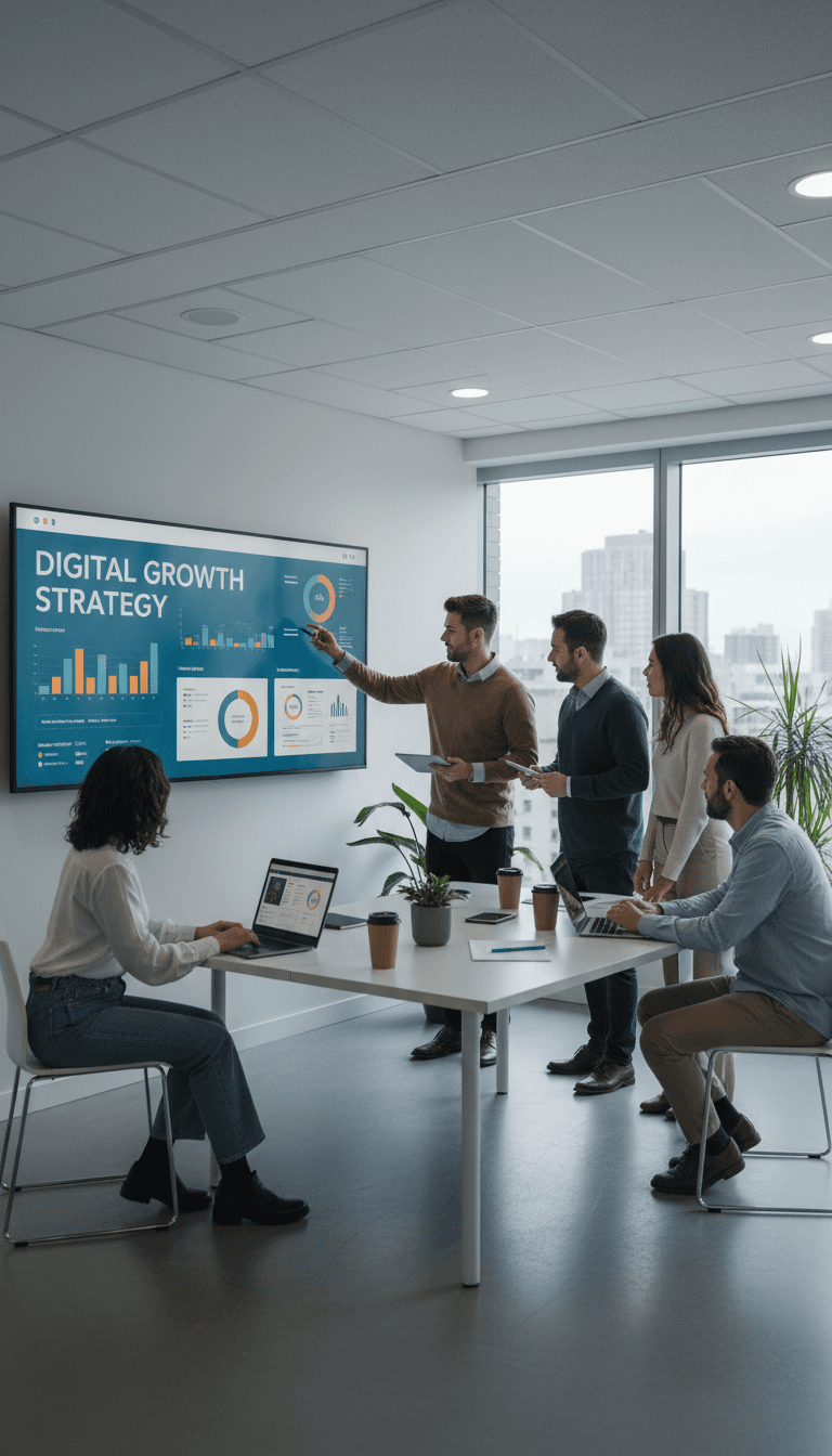 KYVERRA DYNAMICS LTD team working on digital marketing strategy