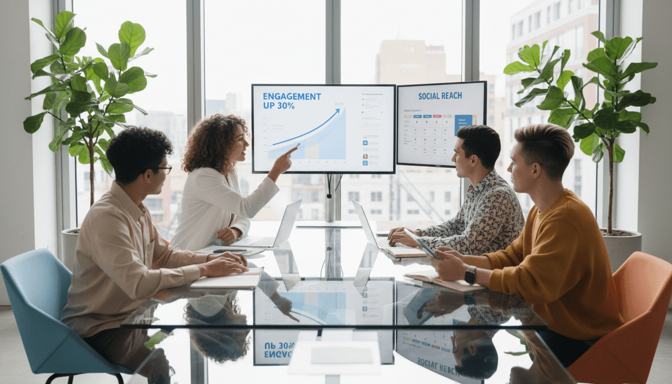 Professional team working on digital marketing strategy with modern technology